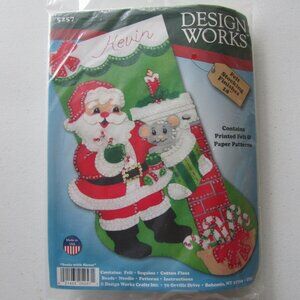 Design Works Santa with Mouse Christmas Felt Stocking Kit 5257